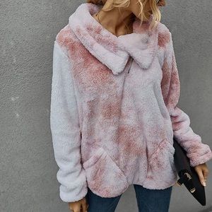 Pink Fluffy Fleece Zip Up